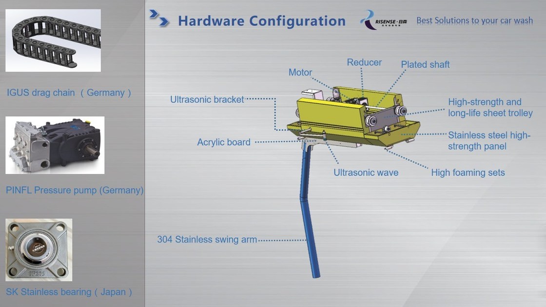 터치리스 자동차 세탁기 HP 231 기계 크기 L*W*H 7600*3315*3100
